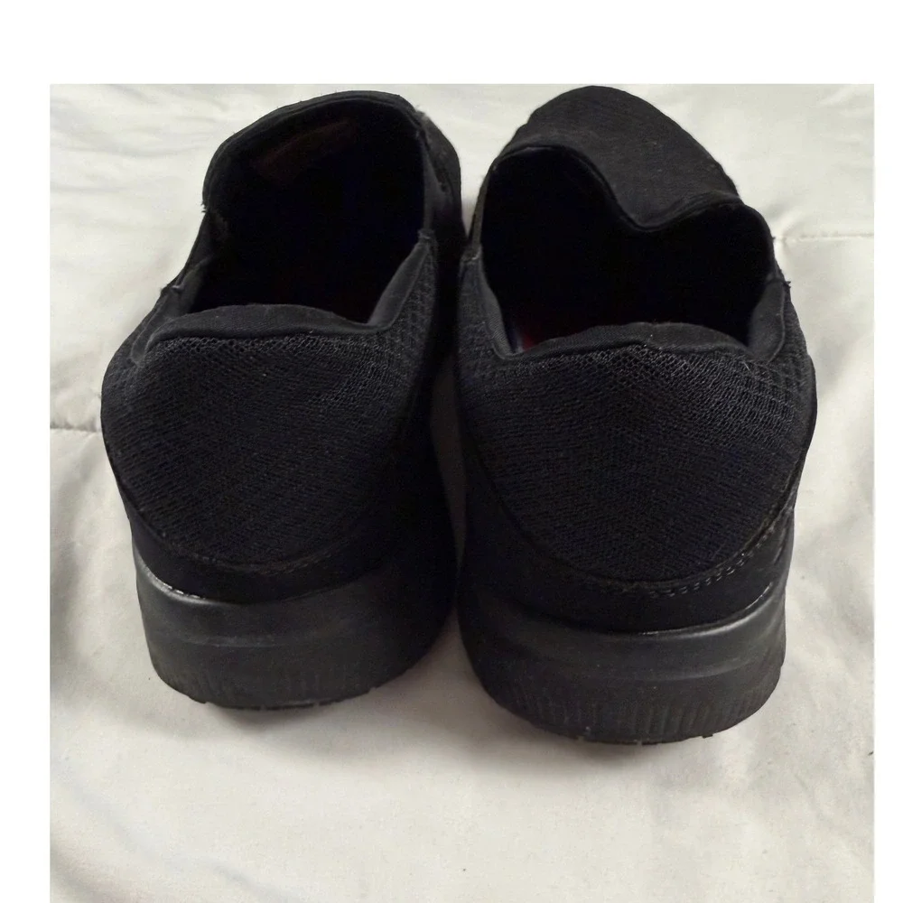 Skechers Work Relaxed Fit Mens Black Slip On Slip Resistant‎ Memory Foam Shoes
